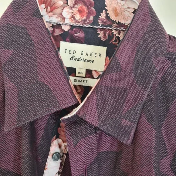 Purple/Maroon long sleeve mens shirt Medium - Picture 2 of 2